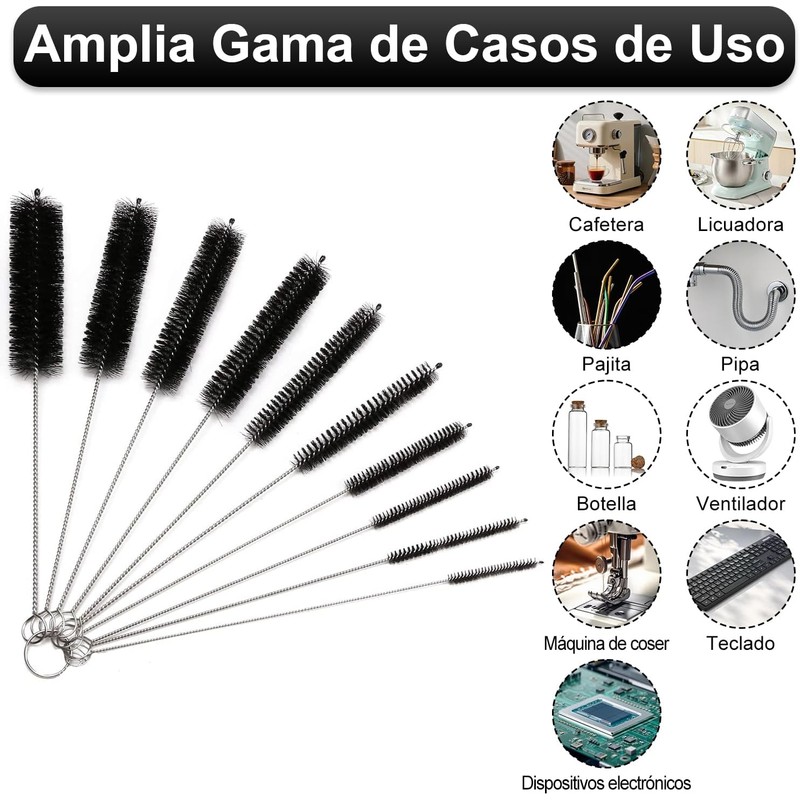 RENDIN 8 Piezas Cepillo para Lavar Popotes,para La Limpieza de