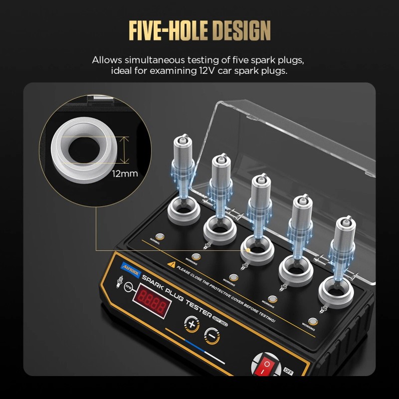 AUTOOL Car Spark Plug Tester 5 Holes Auto Ignition Plug