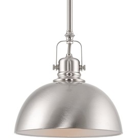 Kira Home Belle 9" Contemporary Industrial Pendant Light, Adjustable Length + Shade Swivel Joint, Brushed Nickel Finish