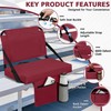 Besunbar Stadium Seats for Bleachers 2 Pack w/Back Support Bleacher