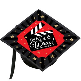 Big Dot of Happiness That’s a Wrap - Movie Graduation Cap Decorations Kit - Grad Cap Cover
