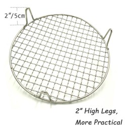 Turbokey Canning Rack Cross Wire with 2" Height Legs Dia 7.9" Steaming Cooling and Baking Barbecue Rack Fit for Air Fryer Instant Pot Pressure Cooker Canning (200mm/7.9")