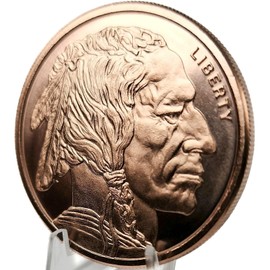 1oz Buffalo Nickel .999 Fine Copper Round Size: 39mm