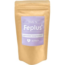 Feplus（エフイープラス） 60粒 グミサプリ ブルーベリー風味 1粒で1日分の鉄分 葉酸も摂取できる おやつ感覚で食べられる ハート型 1日1粒でOK 2ヶ月分