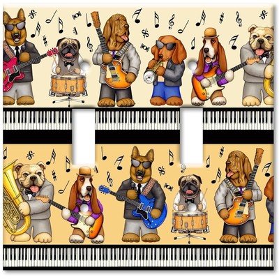 Double Gang Toggle Wall Plate - Musical Dogs - Image by Dan Morris