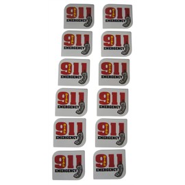 Novel Merk Emergency Dial 911 Small Refrigerator Magnets Set for Kids Awareness & Preparedness Miniature Design (12 Pieces)