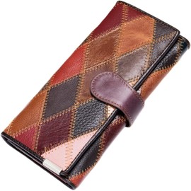 Eysee Women's Small Genuine Leather Purse with Press Stud and Zip, Mode 4-d, M, Modern