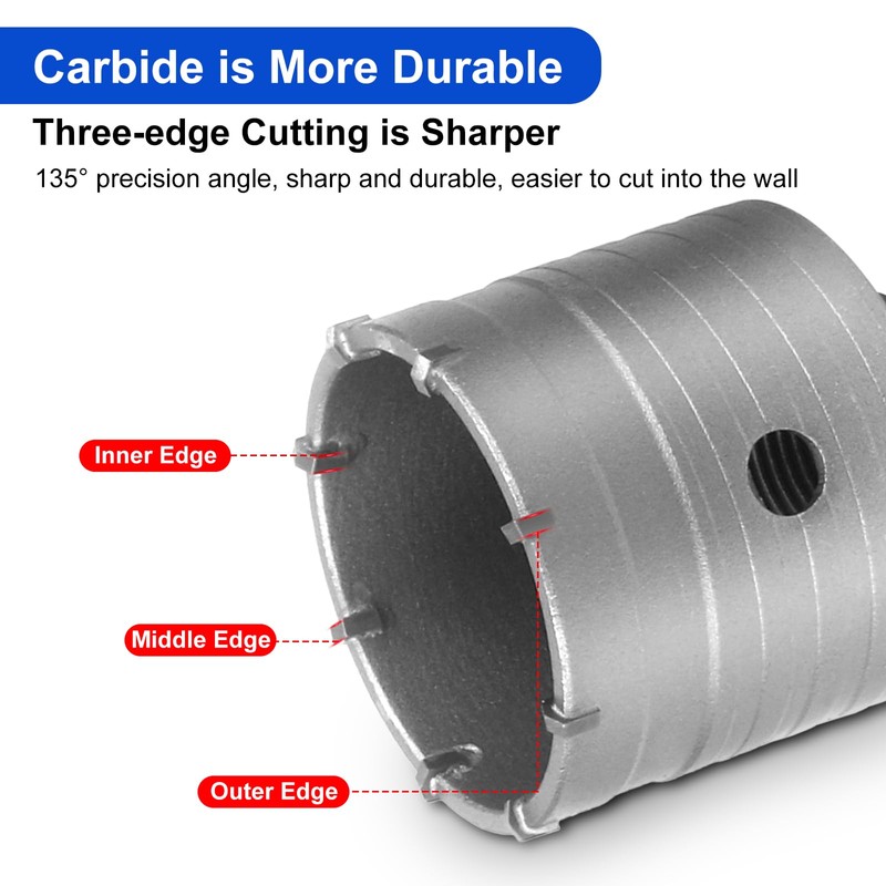 MAXAZTEX Dry Core Drill Bit Set for Concrete 6 Pieces