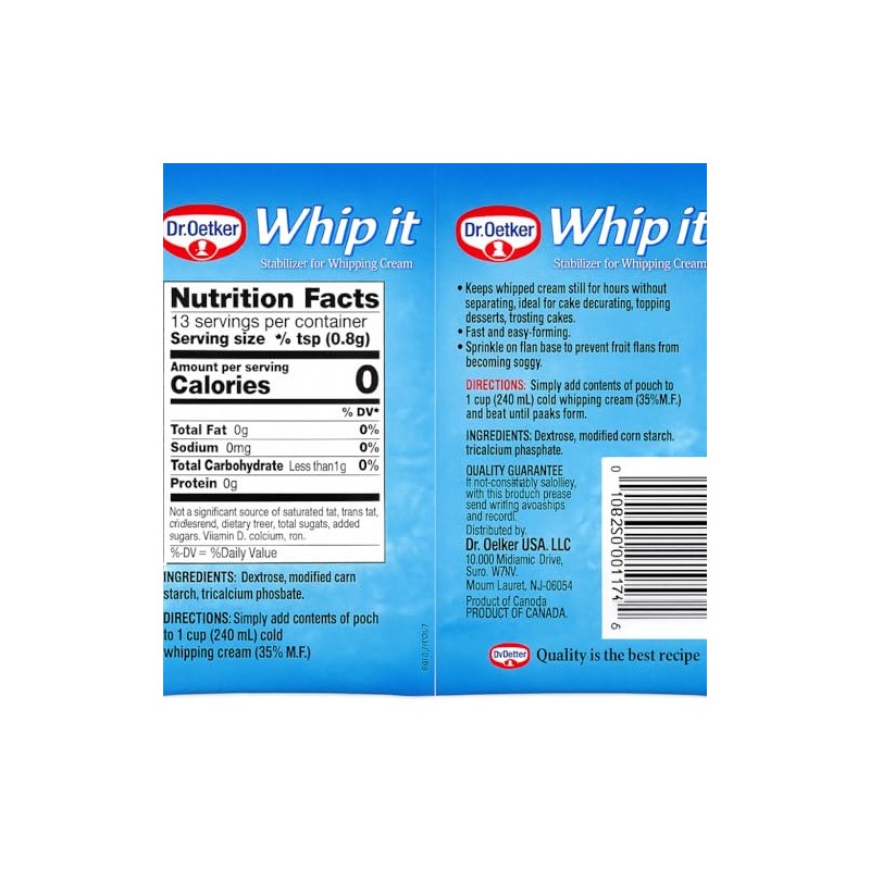 Whip It Stabilizer for Whipping Cream (oetker) 2x10g