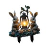 Fenteer 2D Flat Easter Bunnies with Basket Scene Garden Stake