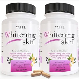 VAITE Pastillas blanqueadoras de glutatión - Elimina manchas oscuras y cicatrices de acné - 90000 mg - Pastillas veganas para blanquear la piel con...