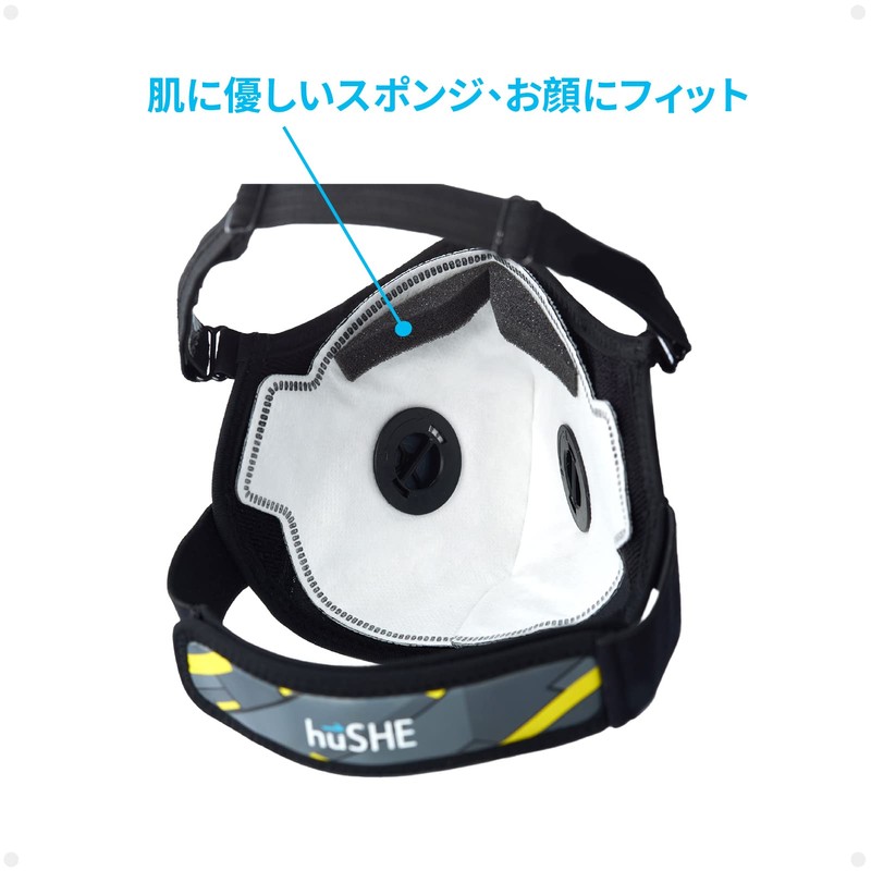 [Makrite] スポーツマスク | 不織布 立体 バルブ付き ‐ 花粉 ほこり かぜ