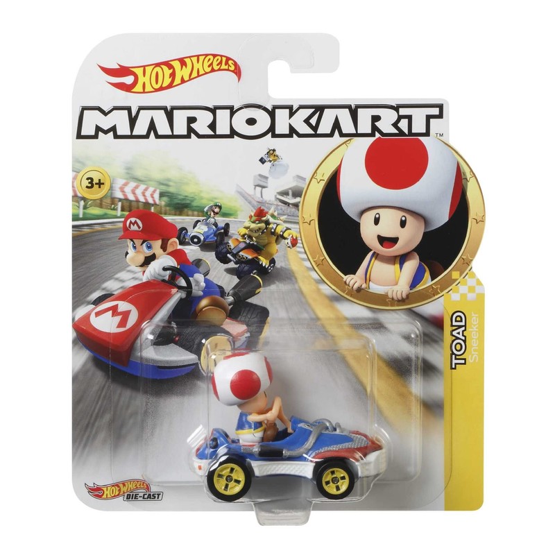 Hot Wheels GBG30 Mario Kart 1:64 Die-Cast Toad with Sneeker
