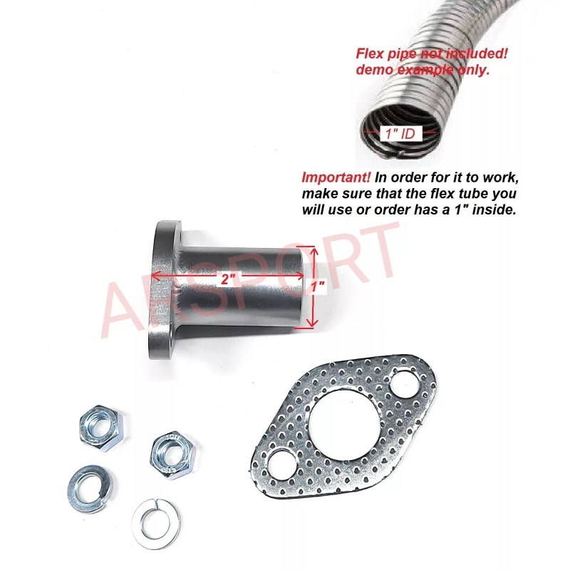 ARSPORT Exhaust Flex Pipe Adaptor for Predator 79cc 3HP From