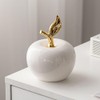 Alipis Ceramic Apple Ornament Statue Crafts Apple Desktop Ornament Small
