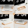 Aesthetic Glass Desktop Whiteboard with Wooden Organizer
