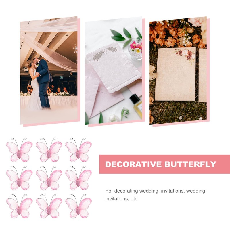 Beaupretty - Juego de 50 mariposas para manualidades (malla transparente,