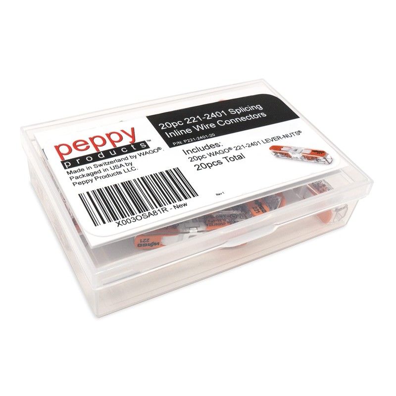 WAGO 221-2401 Lever Nuts Compact Splicing Inline Wire Connectors with