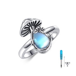 Mushroom Urn Rings For Ashes Sterling Silver Cremation Keepaske Jewellery Memorial Gifts For Women