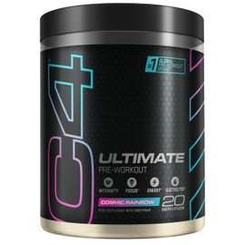C4 Ultimate Pre Workout Powder Cosmic Rainbow 20 Servings, 40 if Single Scooped | Zero Sugar Pre Workout with Caffeine 300mg, L Citrulline 7000mg, Beta Alanine 4800mg, Vitamins and Electrolytes