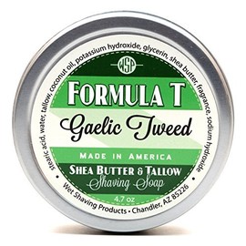 Shaving Soap WSP Formula T (Gaelic Tweed) 4 Fl Oz Made with Shea Butter & Tallow