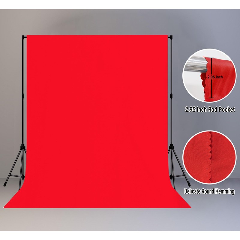 LYLYCTY 8x10FT Red Screen Backdrop for Photography Red Photo Booth