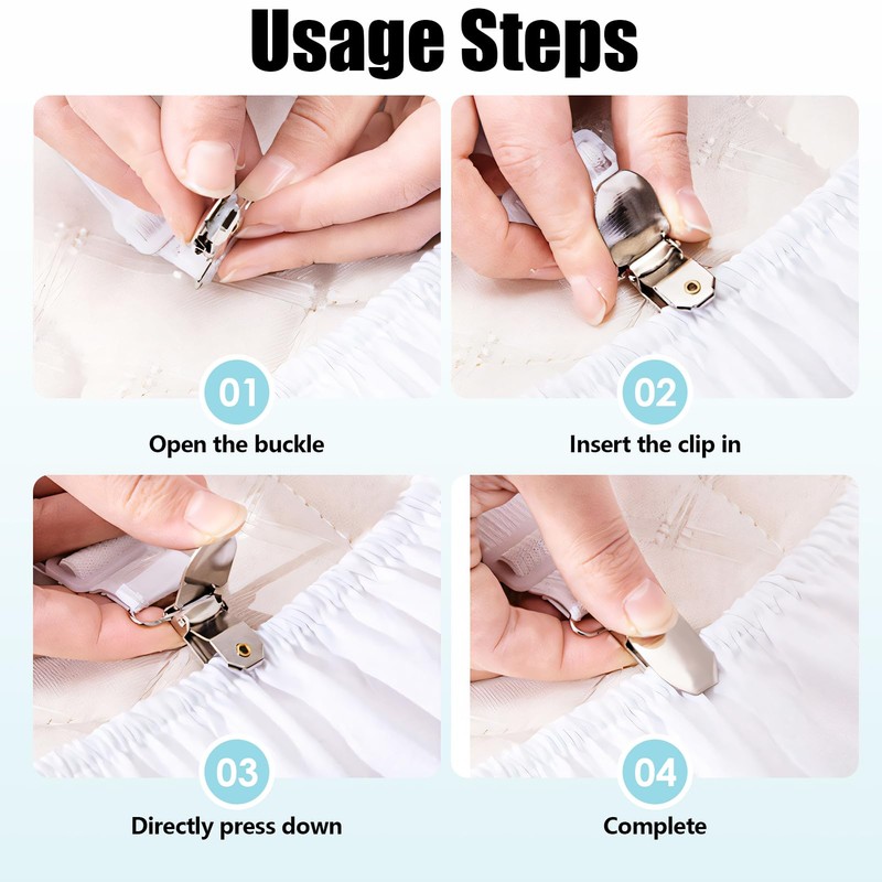 Pack of 2 Bed Sheet Tensioners, Adjustable, Elastic Bed Sheet