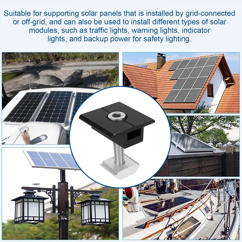 Copgge 12 Pack Solar Panel Middle Clamp Aluminium 30mm Solar