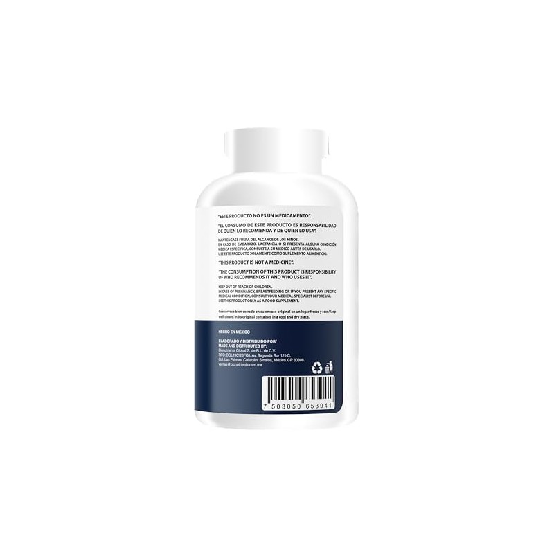 Wellthy Glicinato de Magnesio 400 Cápsulas 432mg. 100% Natural, Alta