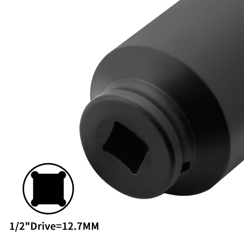 Hlipaty Impact Socket 38mm, 1/2" Square Drive 6 Point Cr-Mo