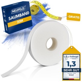 NEUFELD® Hemming Tape for Ironing, 25 m (including Instruction [English not guaranteed]), Ironing Tape for Shortening Curtains, Ironing Glue for Textiles, Shorten Curtains Without Sewing
