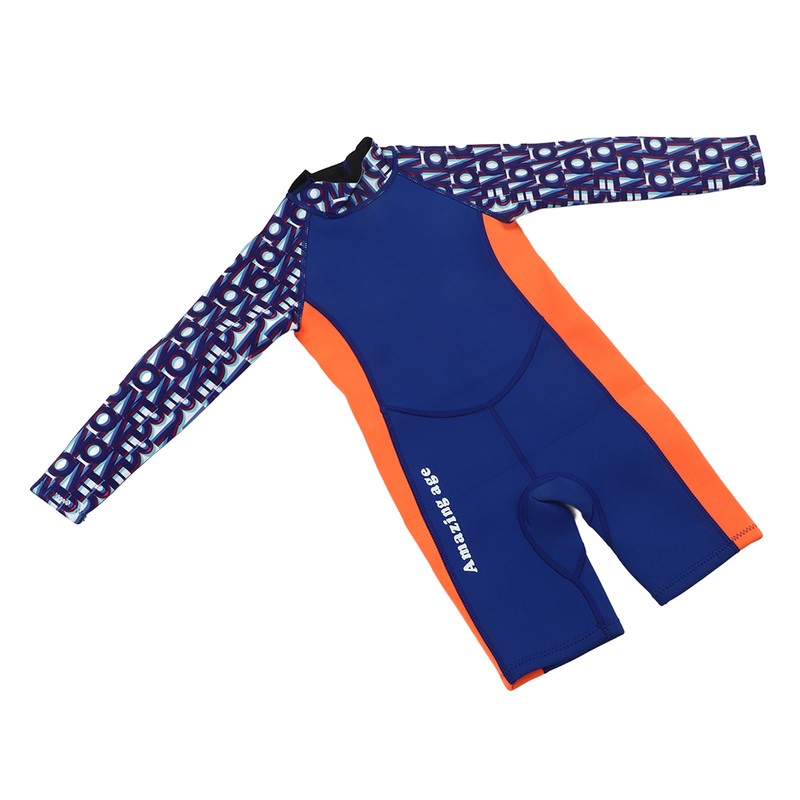 Children Diving Suit 2.5mm Neoprene Rubber Nylon Long Sleeve Blue