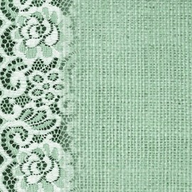 CafePress Spring Mint Green Burlap Lace Memory Keepsake Jewelry Box, 5"x5"x3.75"