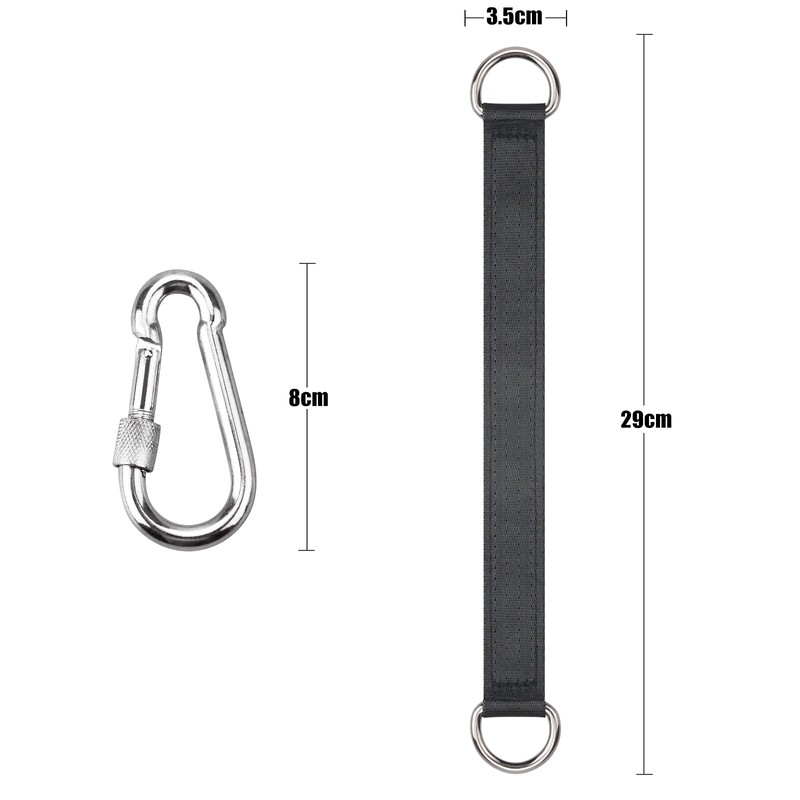ISusser 4 PCS Black Tree Swing Straps Hanging Kit with
