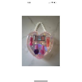 Claire's Brand New Girls Claire’s Club Heart Shaped Makeup /Kit with faux pearl handle