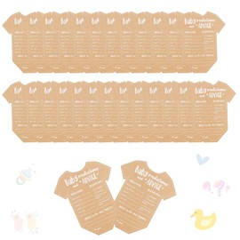 Minicloss 25 Pcs Baby Prediction Cards Set, Baby Gender Reveal Gifts Cards,Vellum Baby Shower Prediction and Advice Card for Baby Shower Games Party Decorations- Guess Gender, Birthdate, Weight, etc