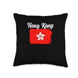 Hong Kong Flag for proud Patriots Hong Kong Throw Pillow, 16x16, Multicolor