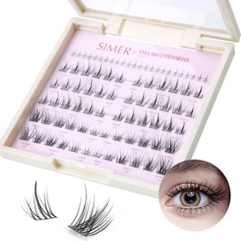 Lash Clusters 72 Pcs Cluster Lashes Natural Look DIY Eyelash Extension Manga Individual Lashes 9-12mm Mixed D Curl Wispy Fluffy Anime Lash Clusters Super Thin Band, Soft & Reusable