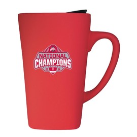 Ohio State National Champions 2024-16oz Soft Touch Ceramic Travel Mug with Lid - Red
