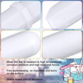 PTFE Magnetic Stirrer Mixer Stirring Rod with Ring Shape White Stirring Rods Magnetic Laboratory Rod Stirring Plates Magnet (4 Pieces, 35 mm / 1.38 Inches)