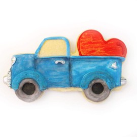 Truck with Heart Cookie Cutter 5 in B1559 - Foose Cookie Cutters - USA Tin Plate Steel
