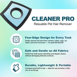 WhiffleTails Pro Dog Hair Remover for Car, Carpet and Upholstery, Reusable Rubber Pet Hair Tool for Dog and Cat Fur on Sofas, Rugs and Vehicle Seats