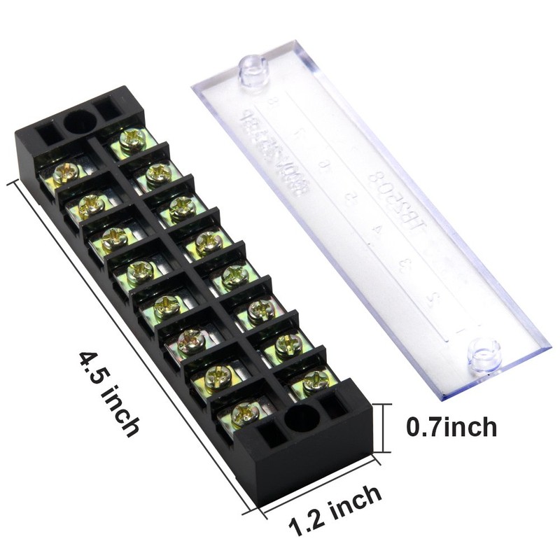 MILAPEAK 8pcs (4 Sets) 8 Positions Dual Row 600V 25A