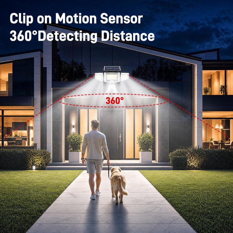 Clip on Solar Lights Outdoor, 231 LEDs Motion Sensor Flood