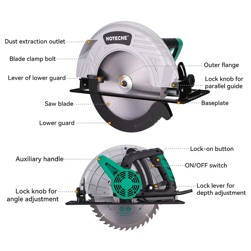 Hoteche 12-Inch Circular Saw 4-HP Compact Portable Table Saw with