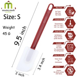 Silicone Rubber Spatulas, Commerical Silicone Spatula Set, Soft Rubber Spatula Scraper 9.5 Inches, Commercial Spatulas, Silicone Rubber Spatula Set Resistant to 500℉ (10 Scrapers 9.5")