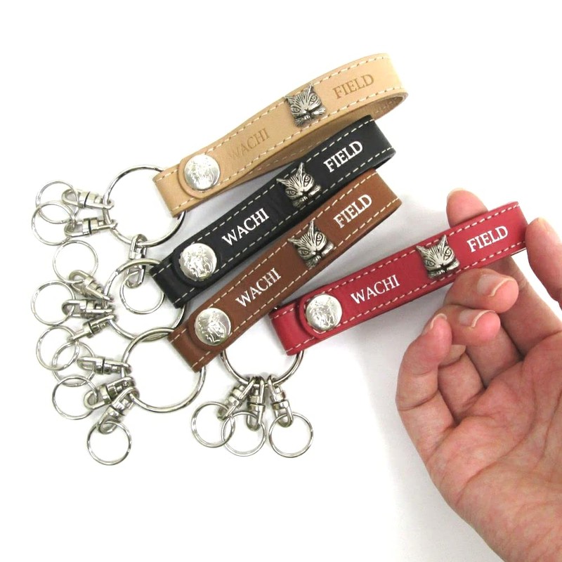 Wachifudo Dayan Cat Dayan Genuine Leather Metal Belt Key, Brown,