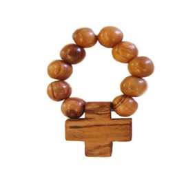 Olive Wood Finger Rosary.(2.5"L)