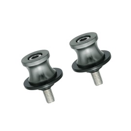 Partuto 2pcs 8mm Motorcycle Rear Stand Swing Arm Spool Sliders Titanium Tone Replacement