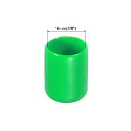 sourcing map 100pcs 16mm Rubber End Caps Cover PVC Vinyl Screw Thread Protector Round Wire Shelf Caps for Screw Bolt Pipe Fence Post, Green